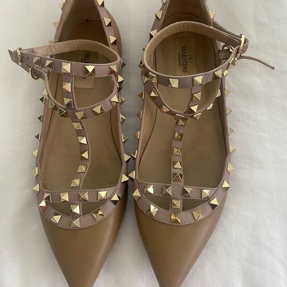 Authentic Valentino Garavani Rockstud T-Strap Ballet Flats - Size 39 - Picture 12 of 12